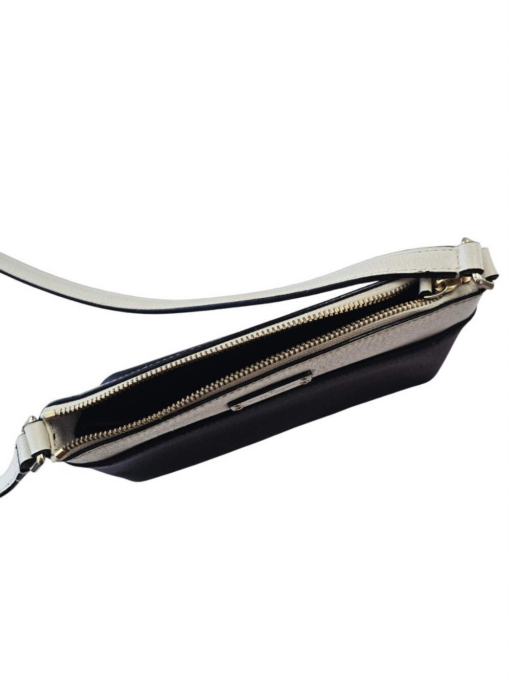 Kate Spade New York Black Cream Leather Colorblock Crossbody Bag - Picture 8 of 12